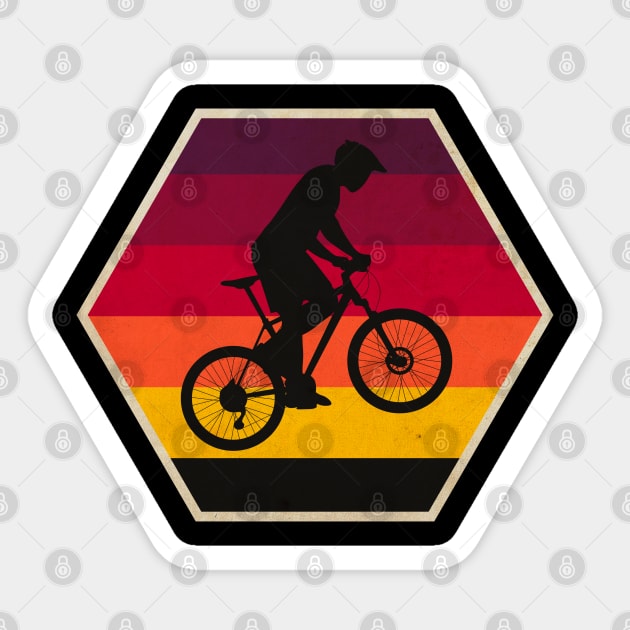 Biking Sunset Sticker by CTShirts